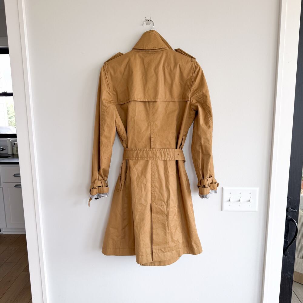 J. Crew City Double-Breasted Mid-Length Trench Coat Camel 8 - Picture 3 of 11
